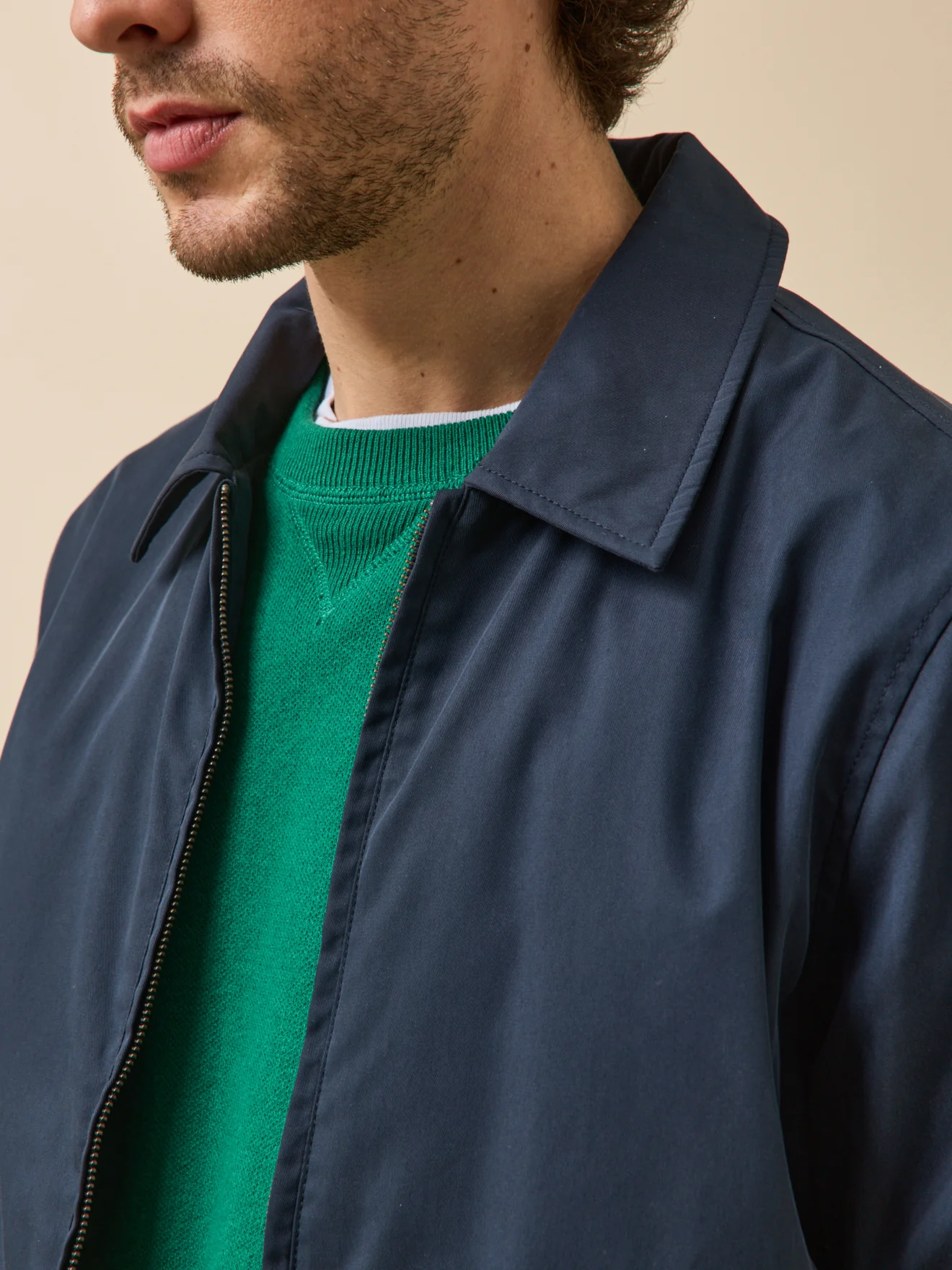 Einfarbige Herrenjacke mit Reißverschluss - Image 5