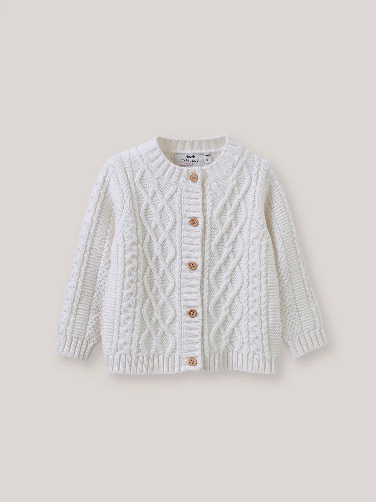 Baby-Cardigan mit Zopfmuster
