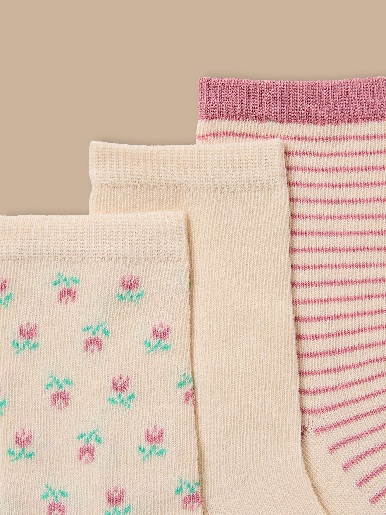3er-Pack Mädchen Socken mit Blumenmuster - Image 2