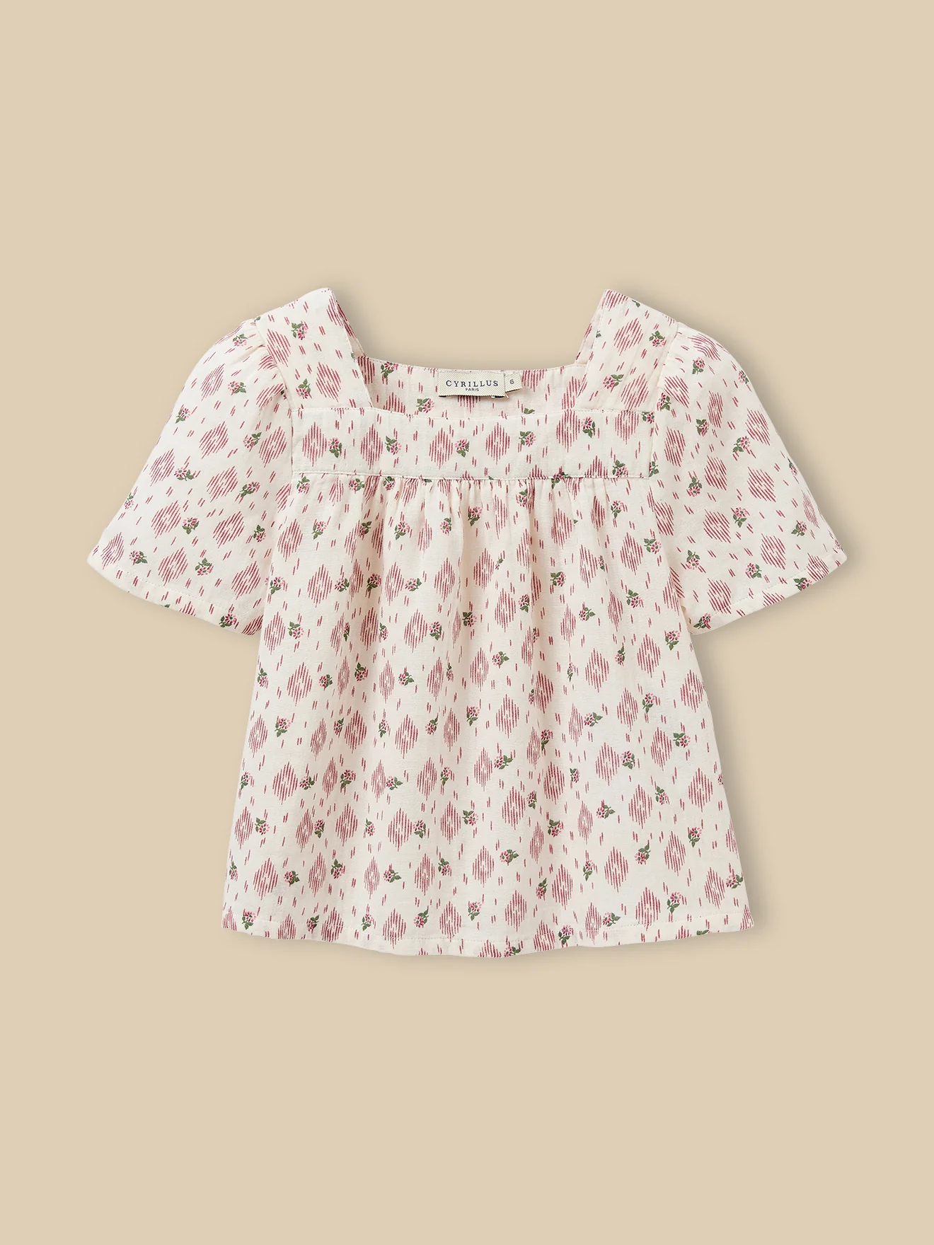 Mädchenbluse mit Druckmuster « Carolina »