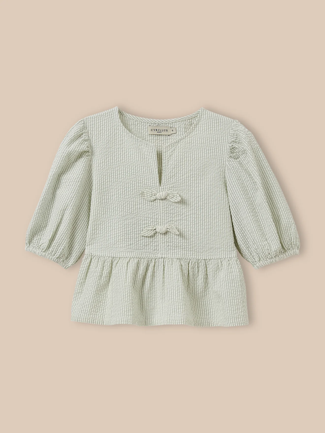 Gestreifte Mädchen-Bluse aus Seersucker - Image 6