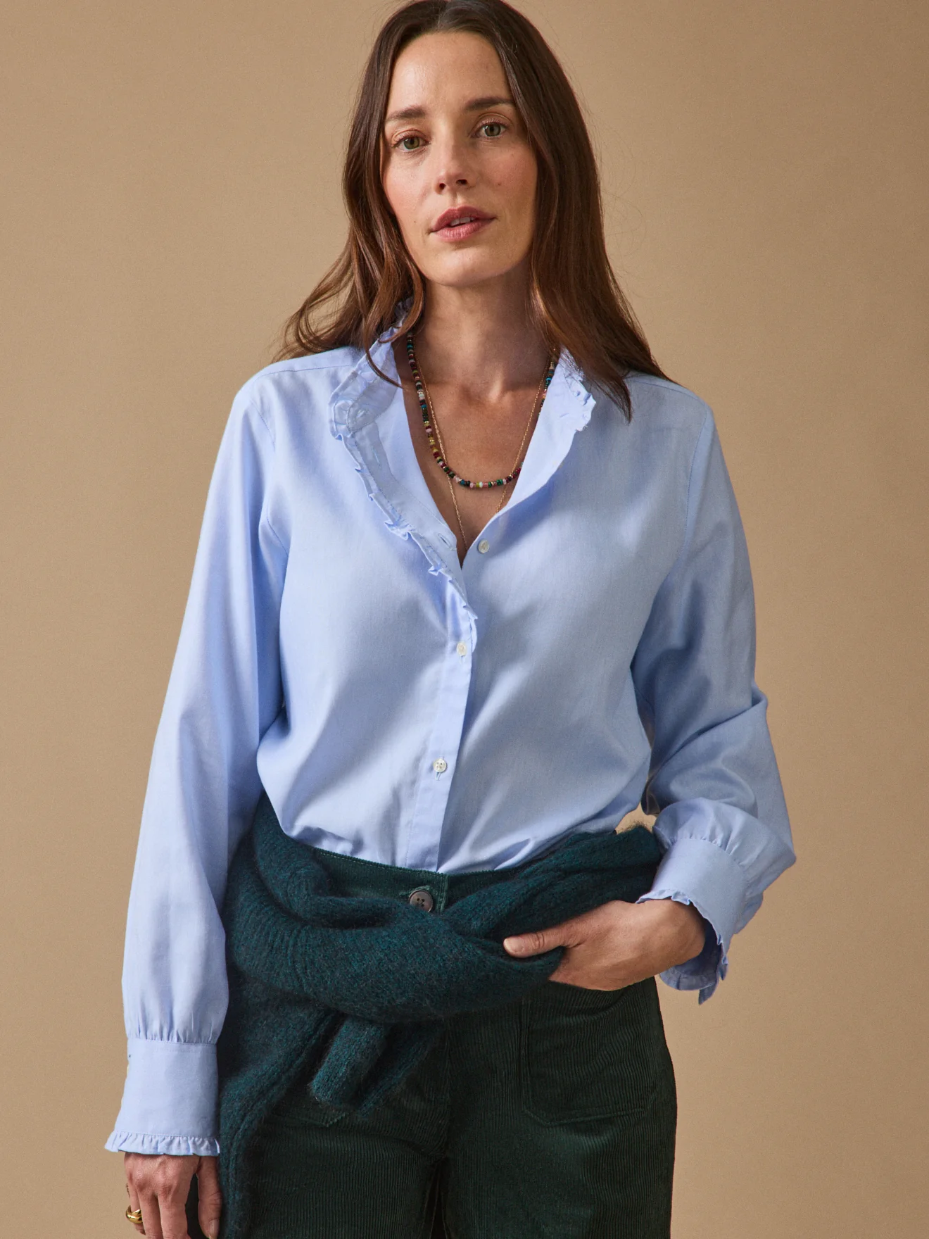 Damen-Hemdbluse Émilie aus Bio-Baumwolle-Oxford-Stoff