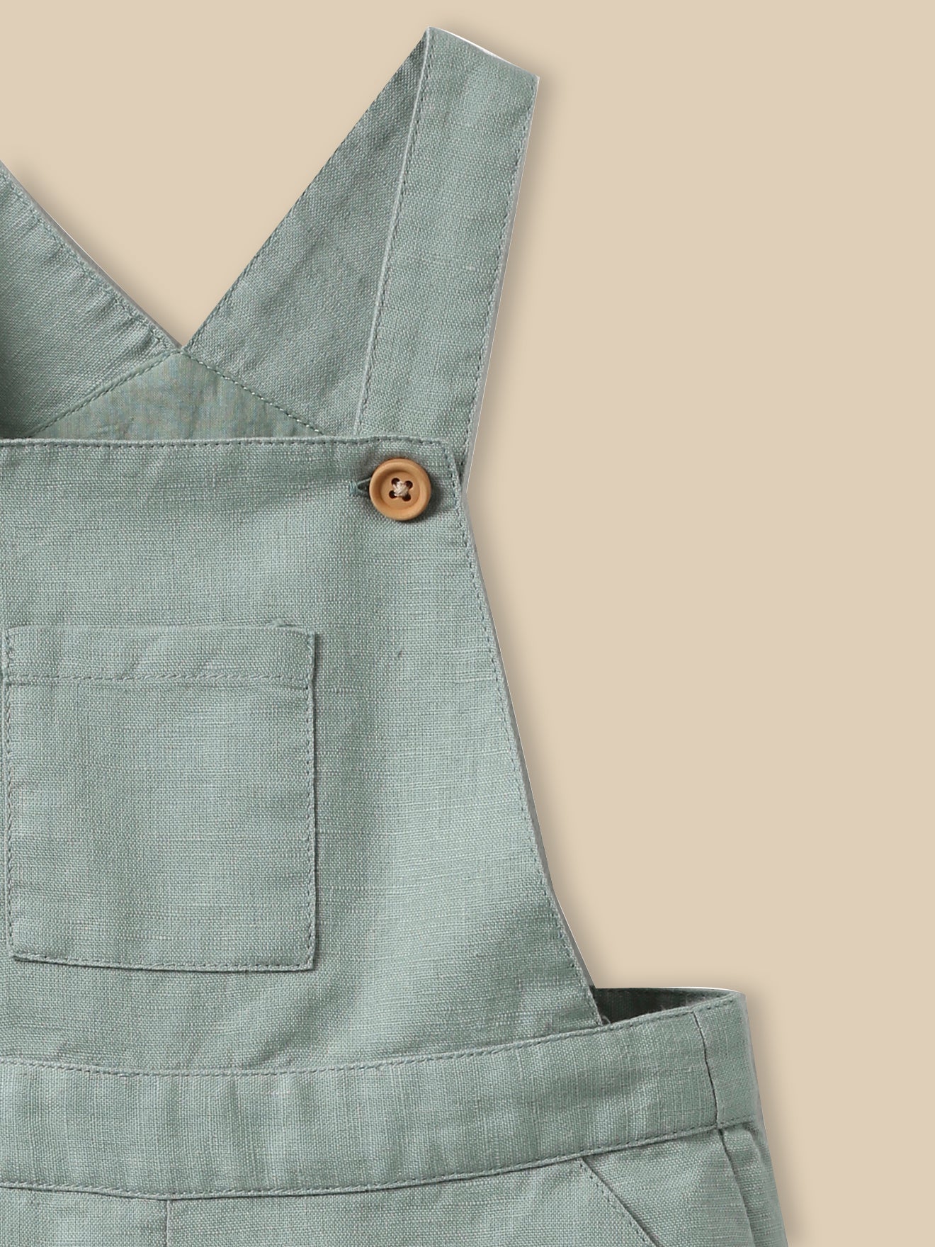 Baby-Latzhose aus Leinen und Baumwolle, kurz - Image 3