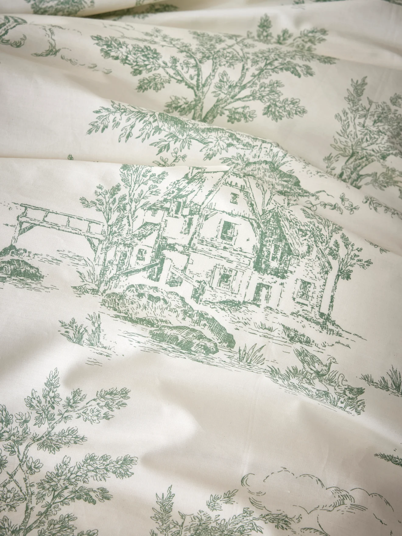 Bettbezug aus Baumwoll-Perkal « Toile-de-Jouy-Esprit » - Image 4
