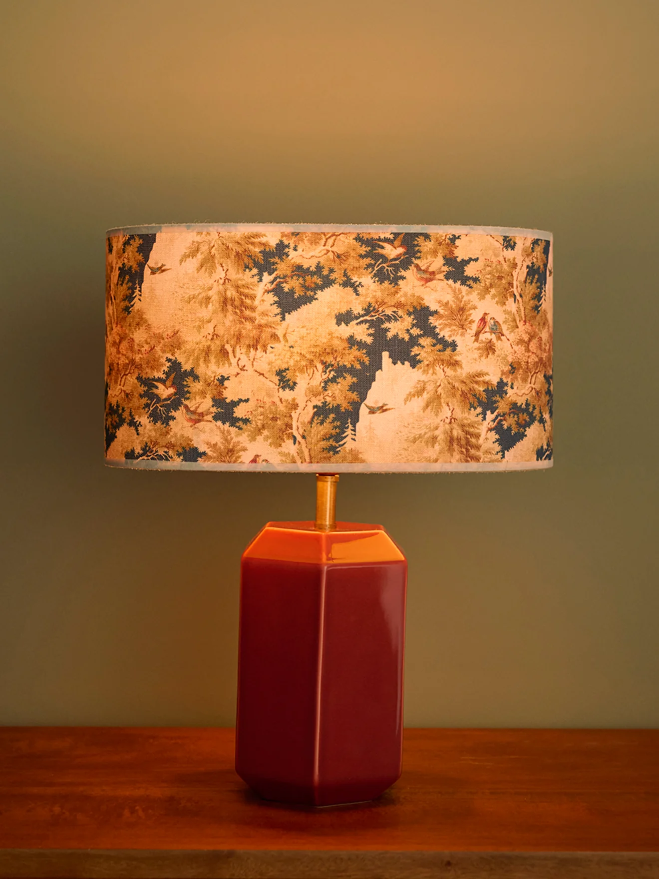 Ovaler Lampenschirm mit Blumenmuster – kleines Modell - Image 5