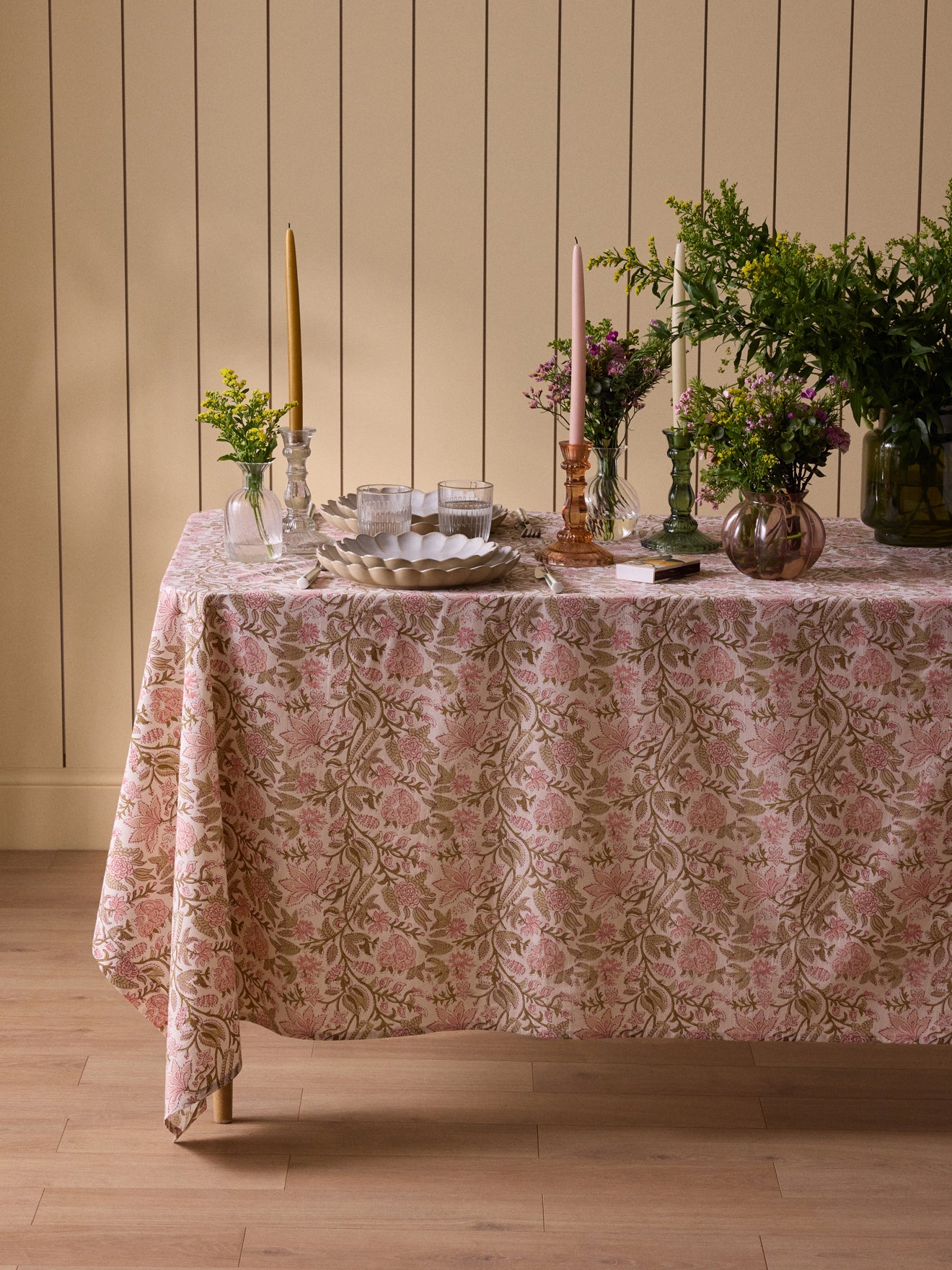 Tischdecke aus bedruckter Baumwolle in Rosa - Image 4