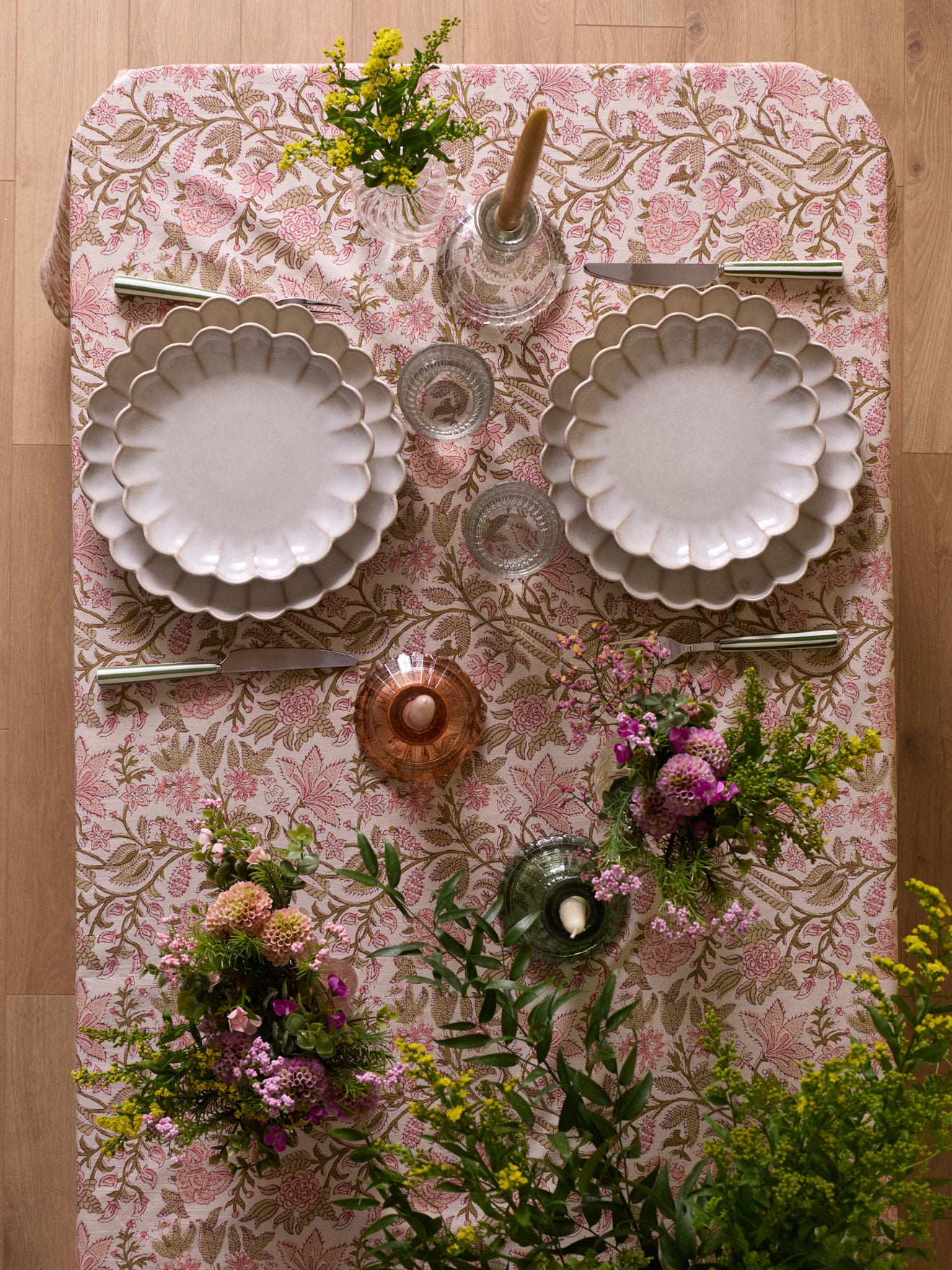Tischdecke aus bedruckter Baumwolle in Rosa - Image 5