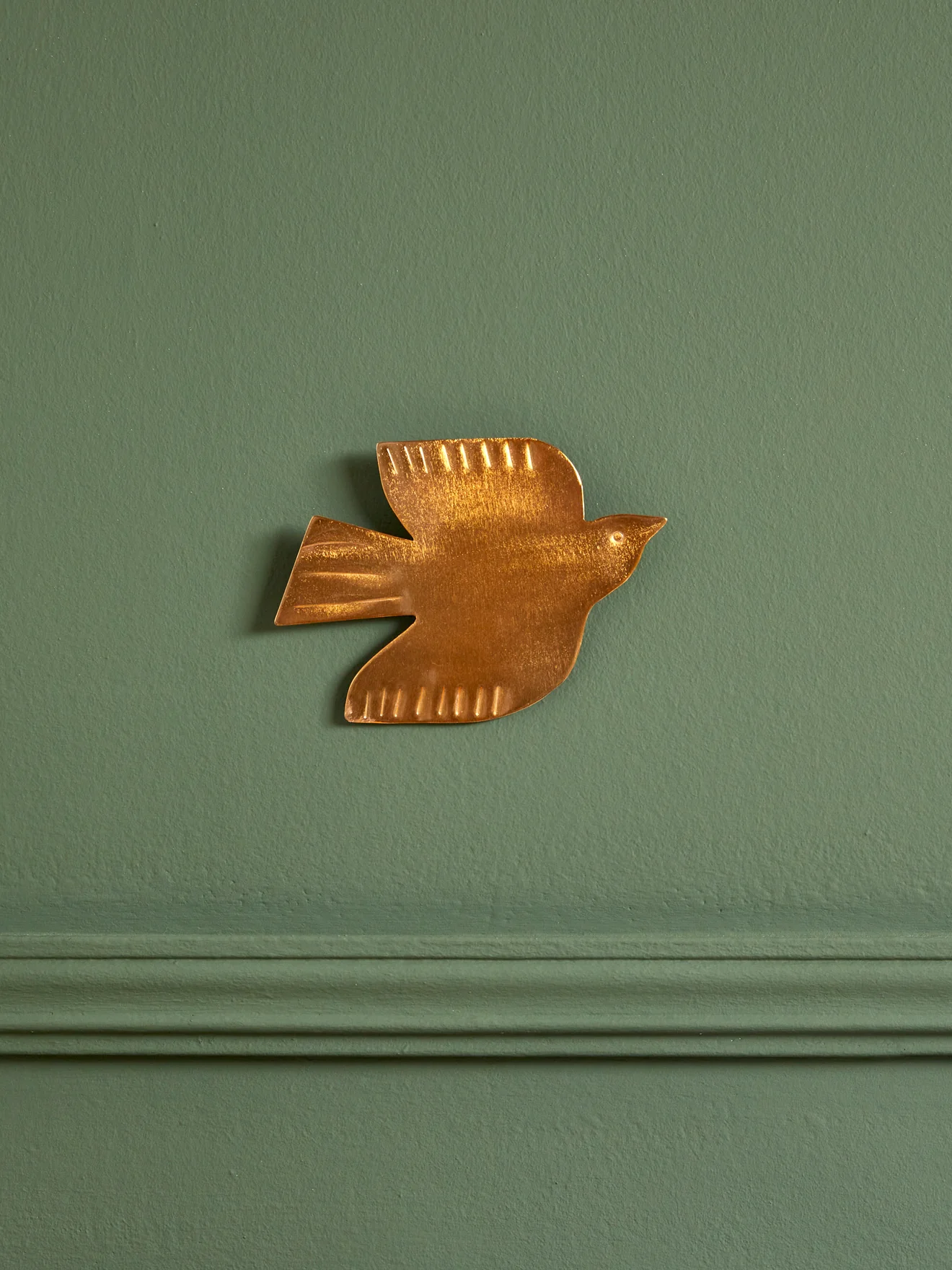 Vogel-Wanddekoration aus Messing