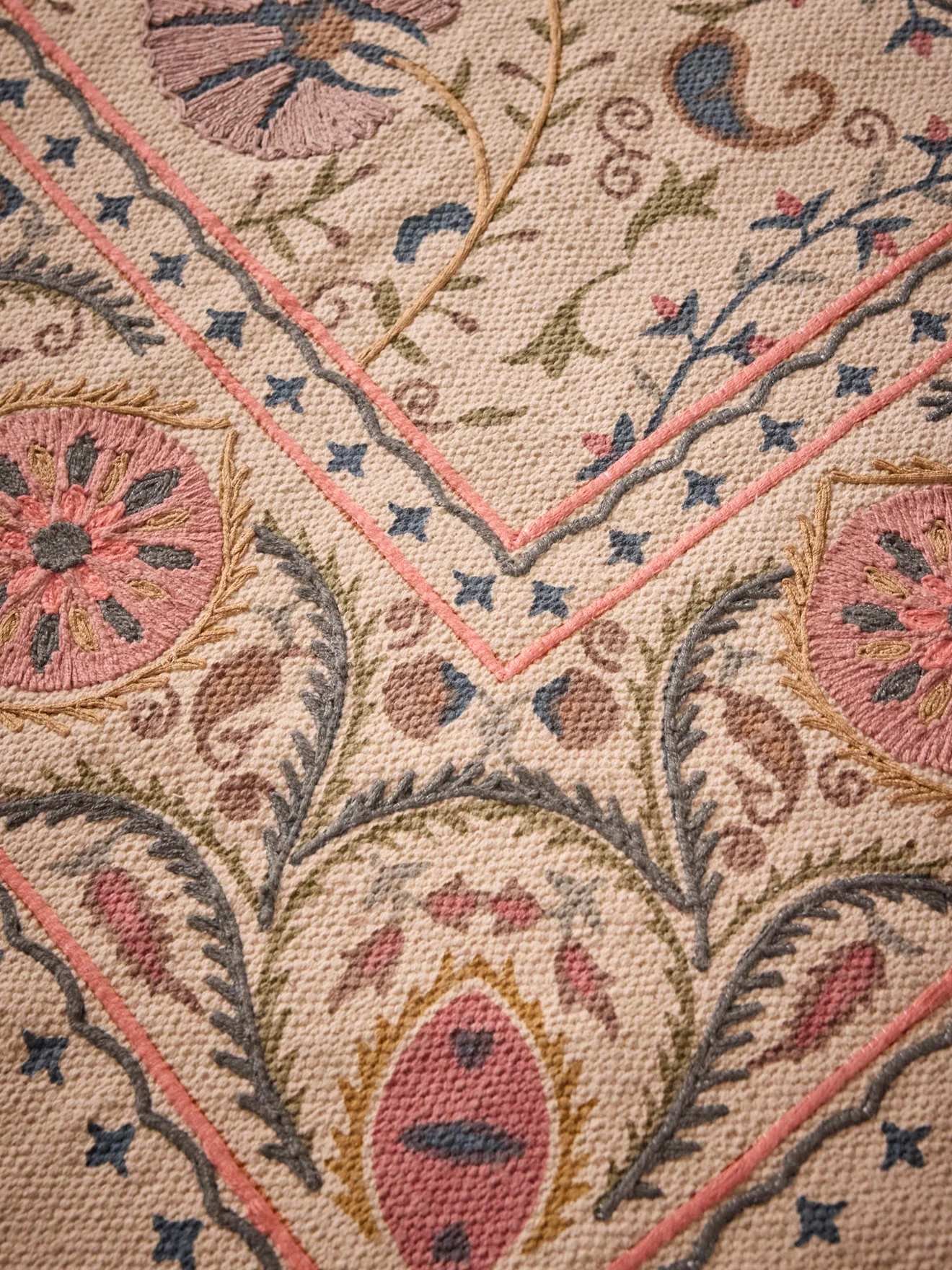 Bestickter Baumwollteppich « Flore » – XS - Image 6