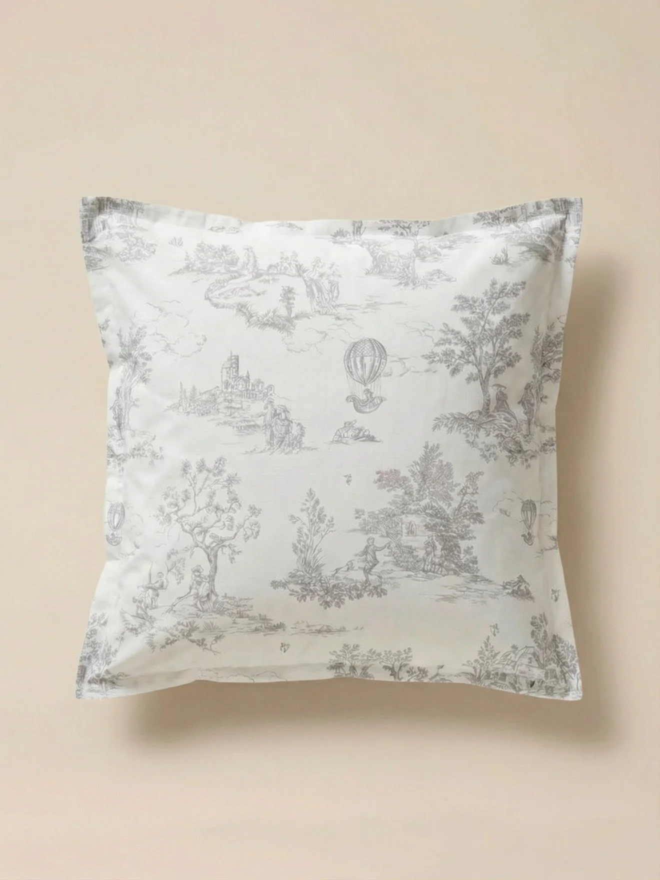 Kopfkissenbezug aus Baumwoll-Perkal « Toile de Jouy-Esprit » - Image 2