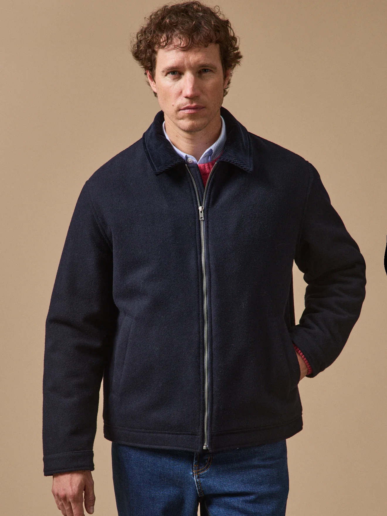 Warme Herren-Pilotenjacke aus Wolle - Image 2