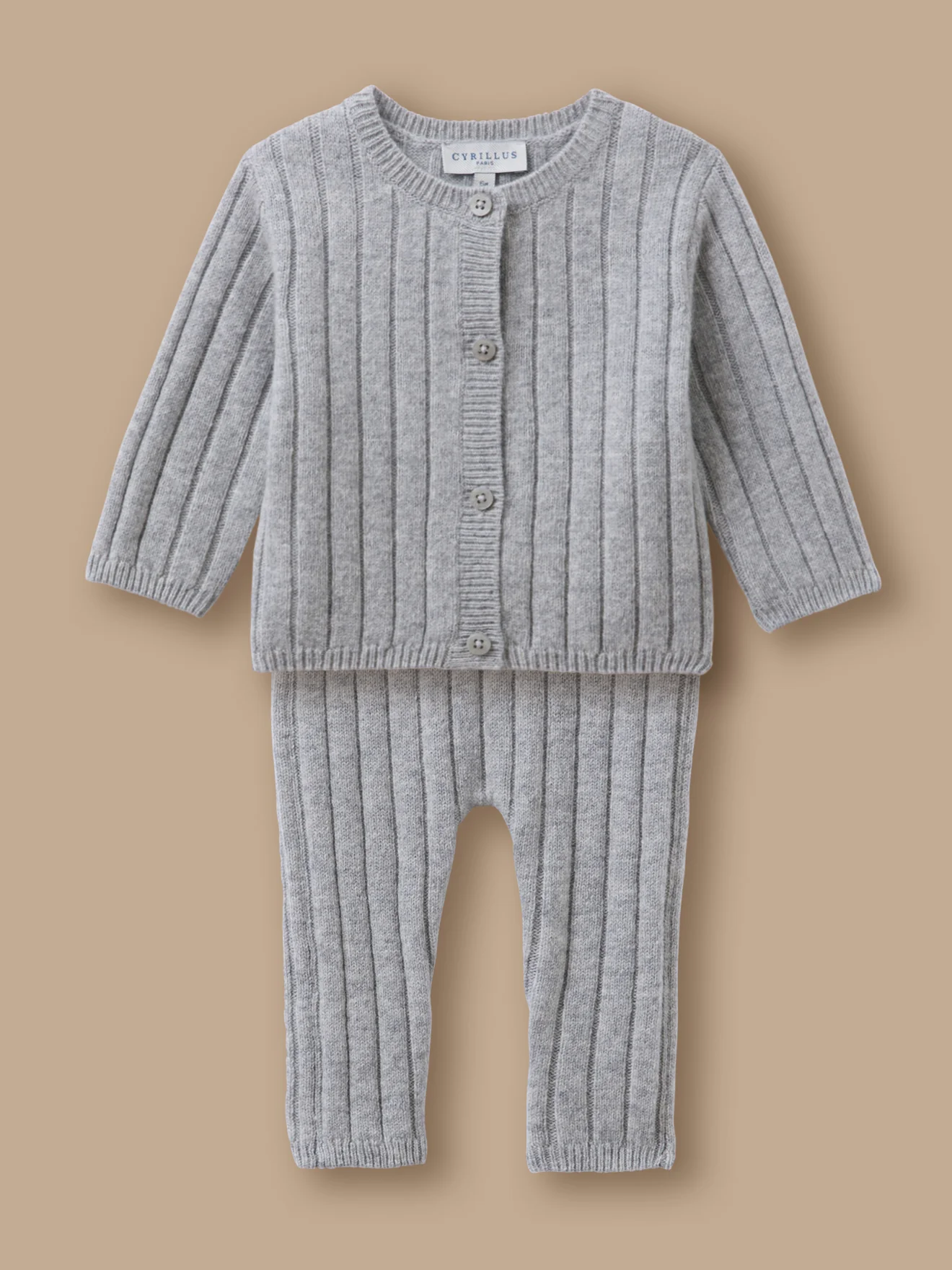 Baby-Set aus grobem Rippstrick