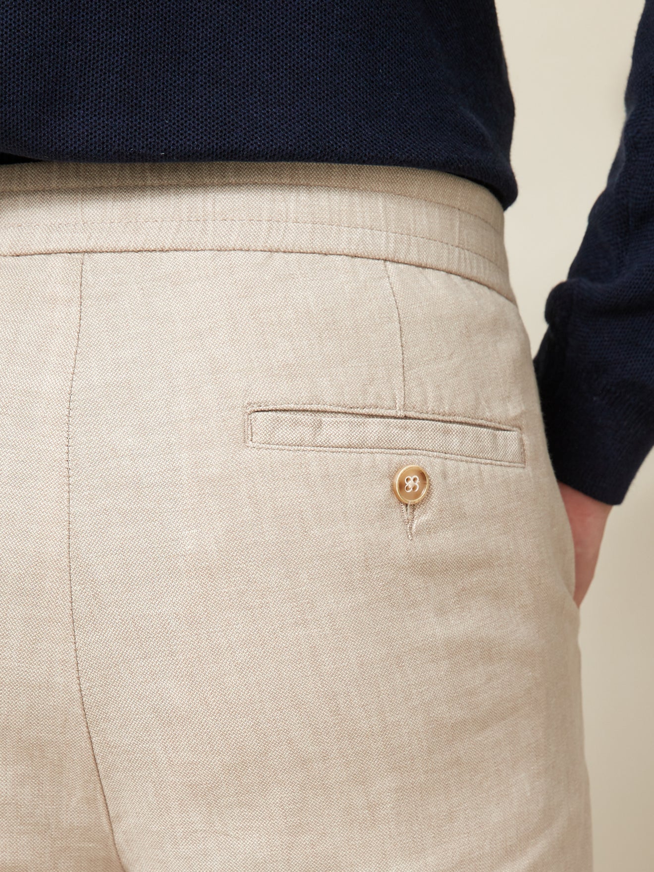Herrenhose aus Baumwolle und Leinen mit Elastikbund - Image 3