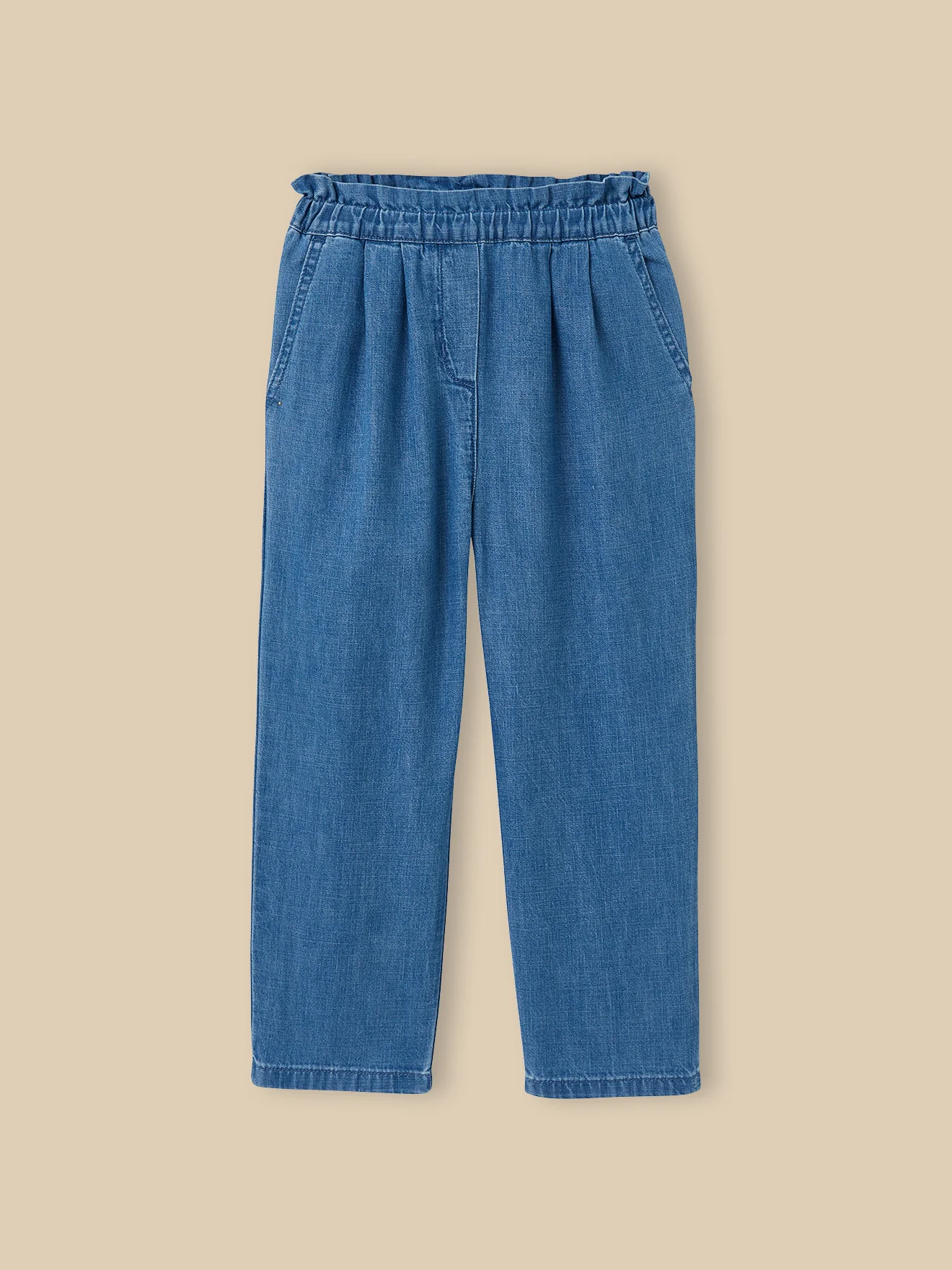 Mädchenhose aus leichtem Denim, weit geschnitten - Image 3