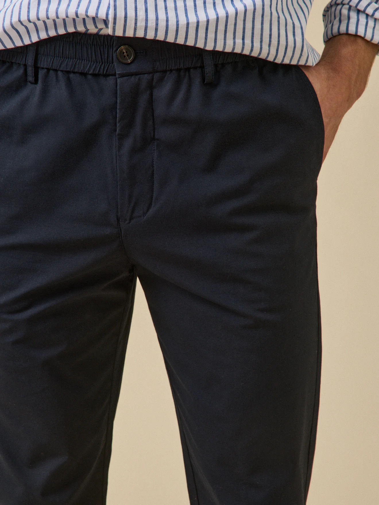 Herrenhose mit Elastikbund aus knackiger Popeline - Image 3