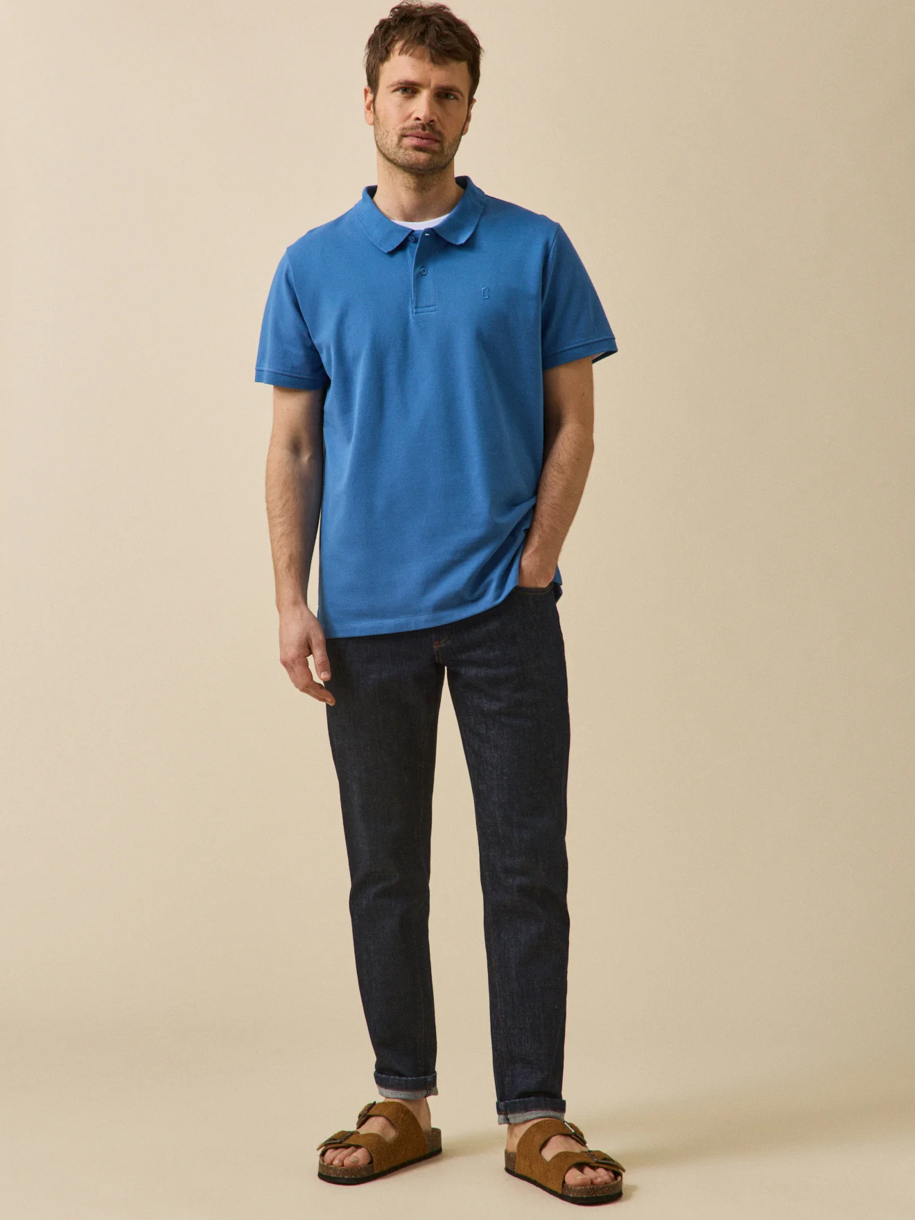 Einfarbiges Herren-Poloshirt aus Pikee aus Bio-Baumwolle - Image 4