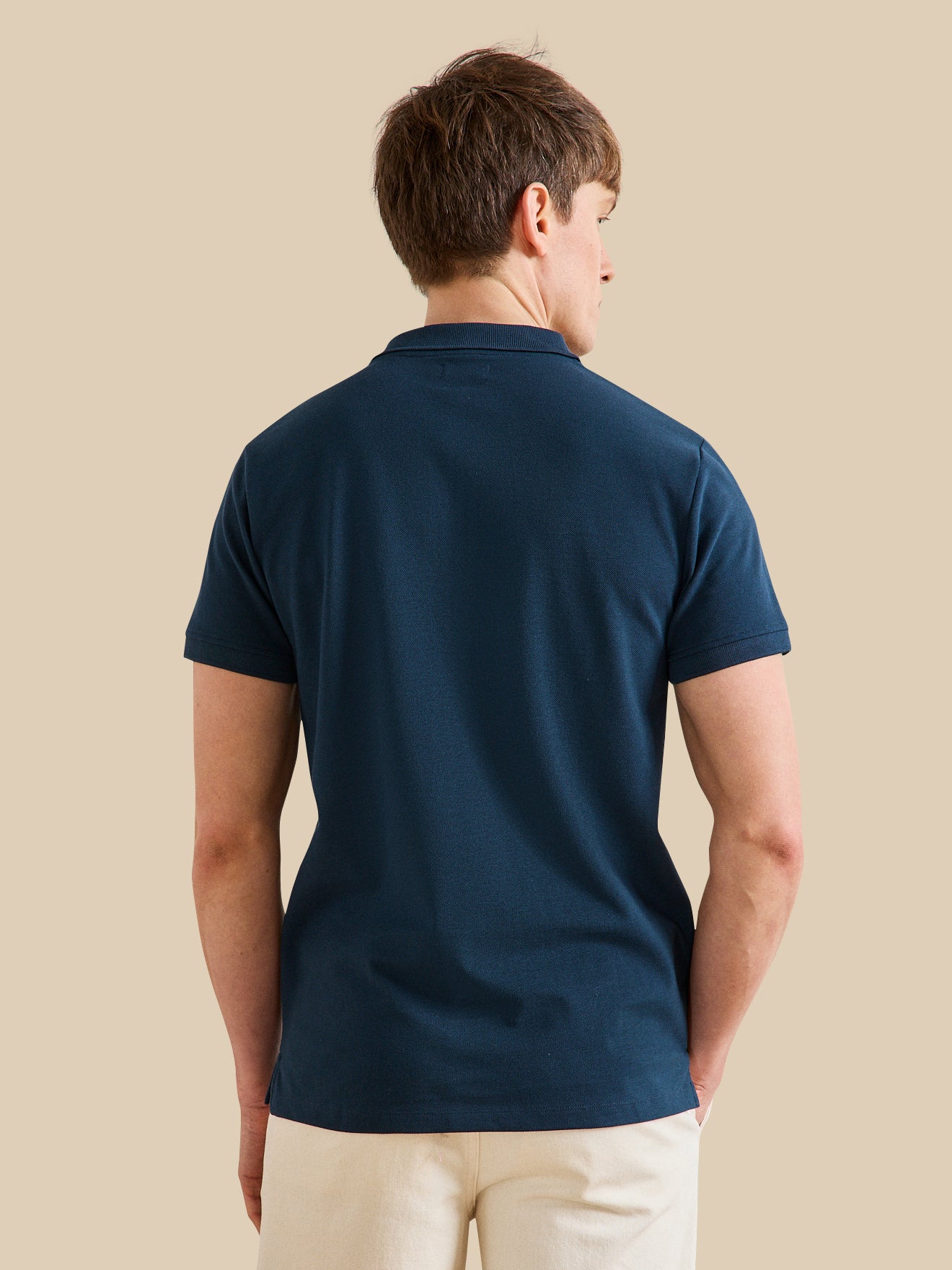 Einfarbiges Herren-Poloshirt aus Pikee aus Bio-Baumwolle - Image 2