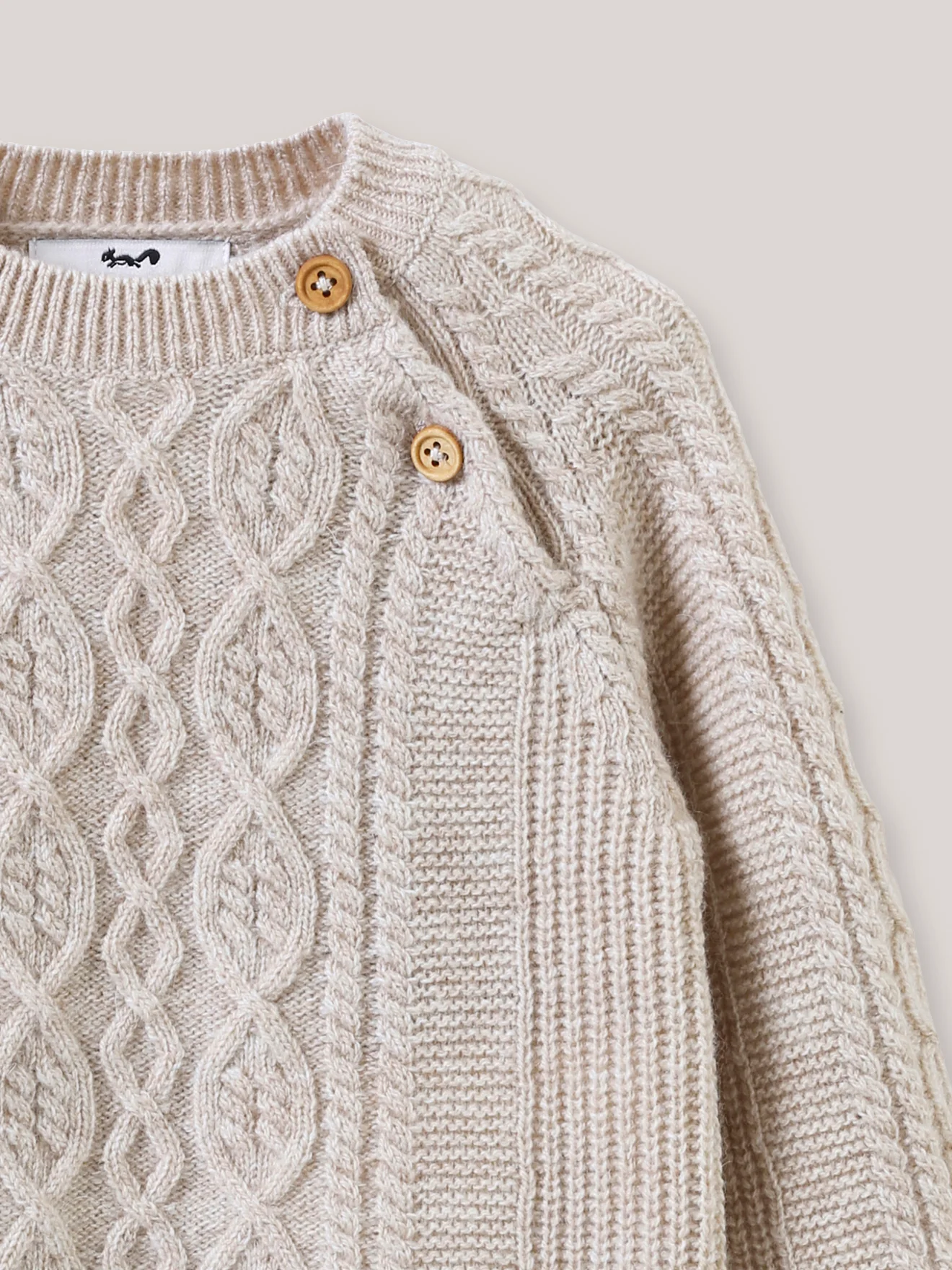 Babypullover aus Wolle mit Zopfmuster - Image 3