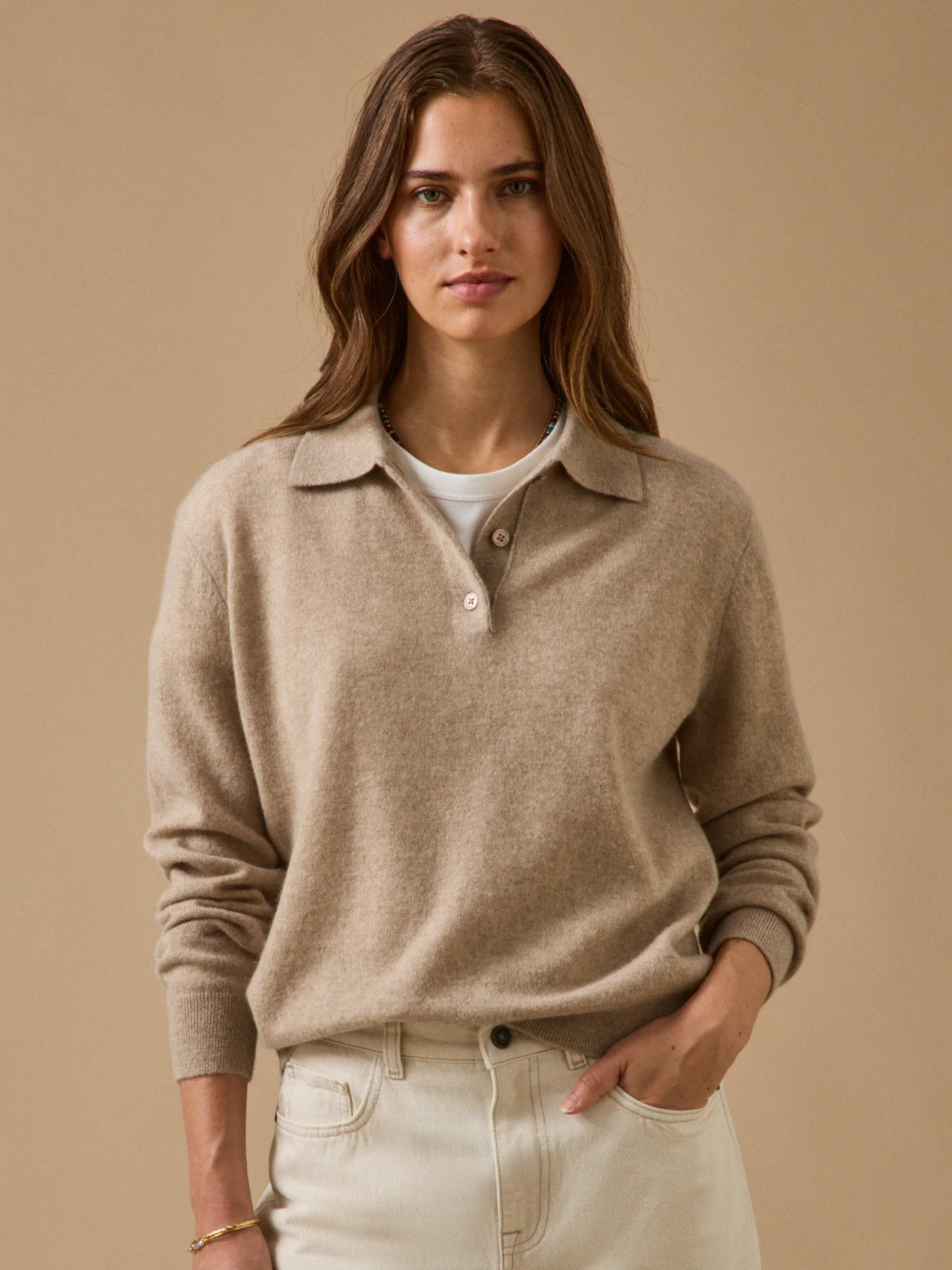 Damenpullover mit Polokragen - Cashmere-Kollektion