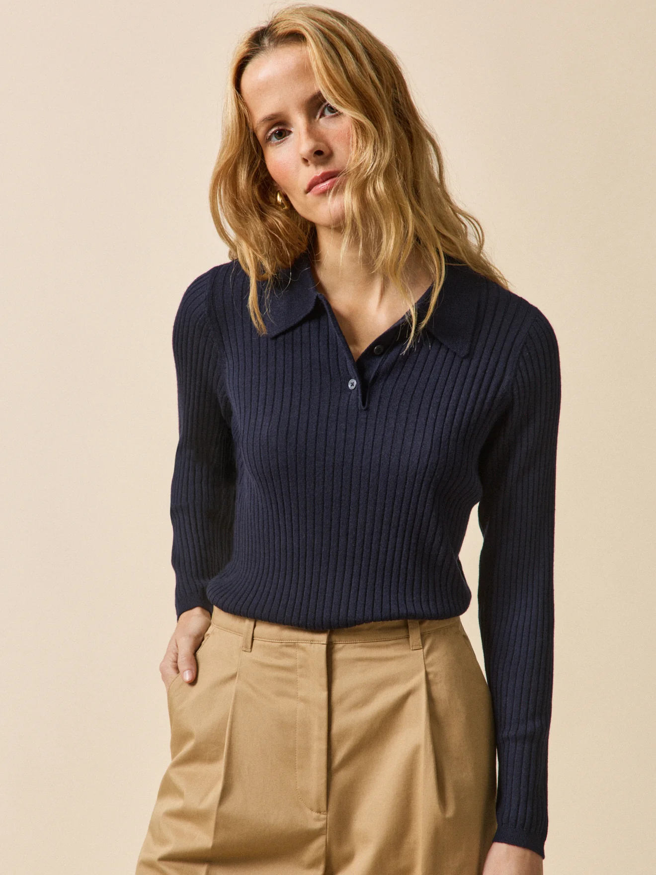 Damen-Poloshirt aus RWS*-Wolle