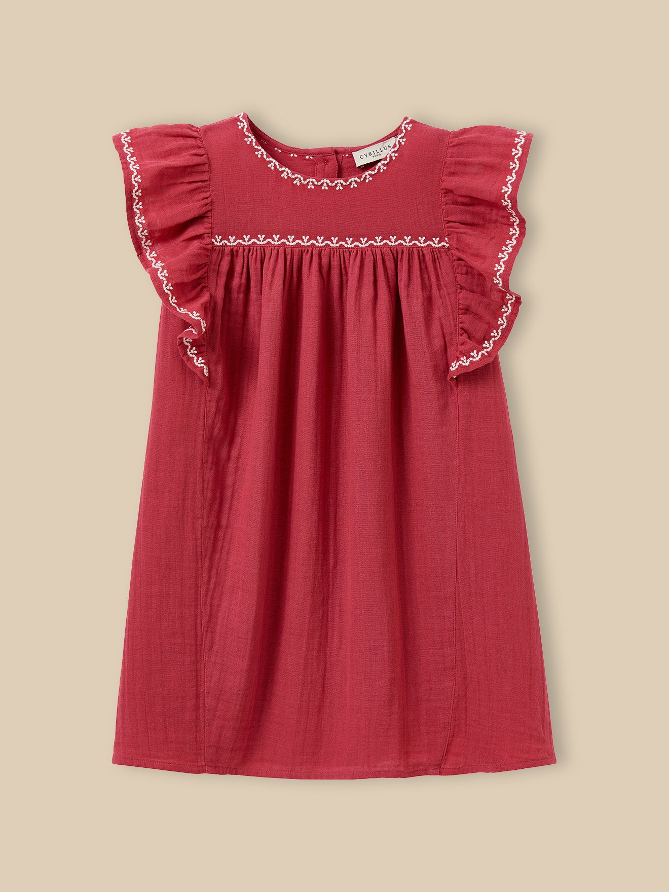 Mädchenkleid aus Bio-Baumwollgaze mit Stickerei - Image 6