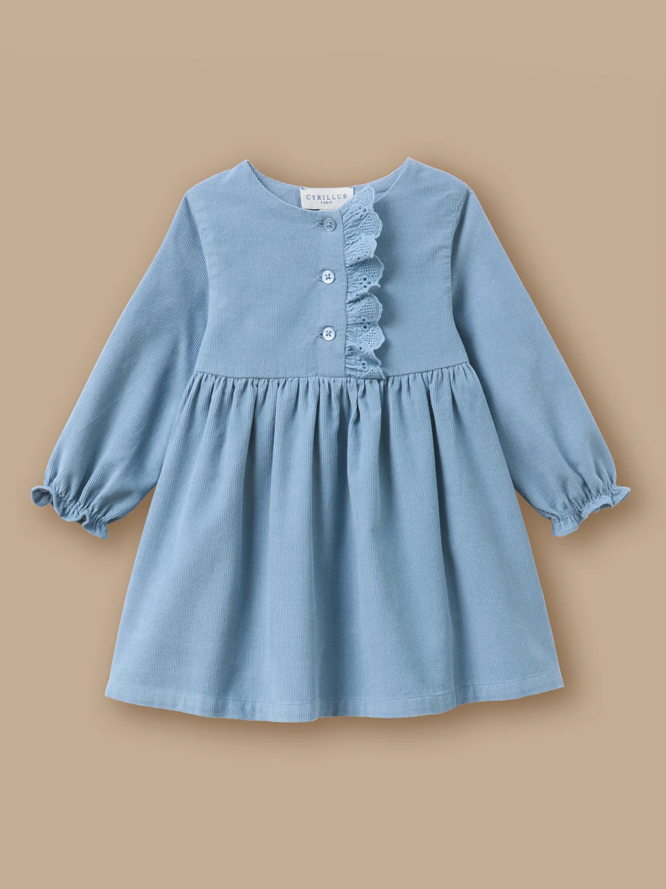 Kleid aus Cord und Stickerei, Baby