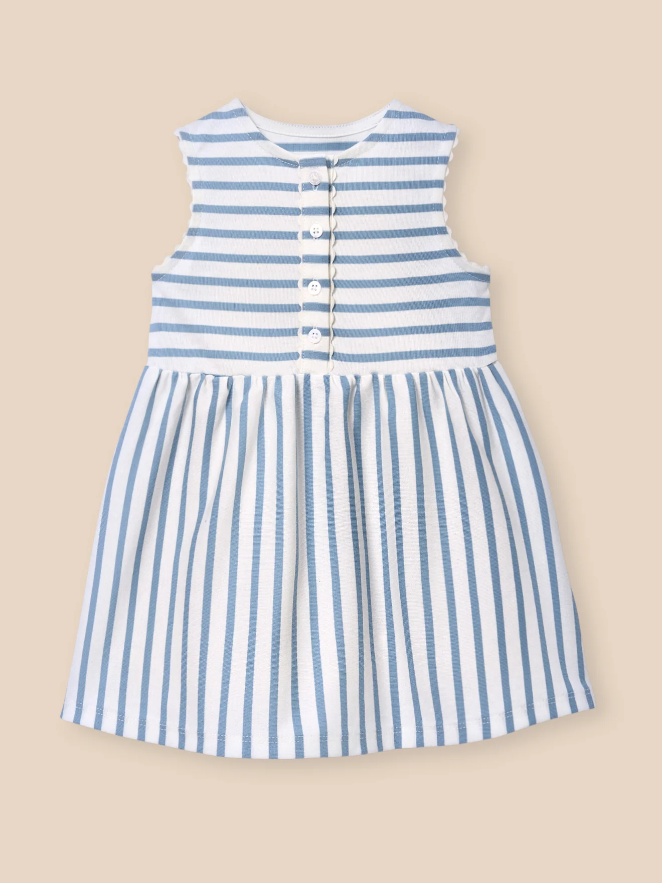 Gestreiftes Kleid, Baby - Bio-Baumwolle