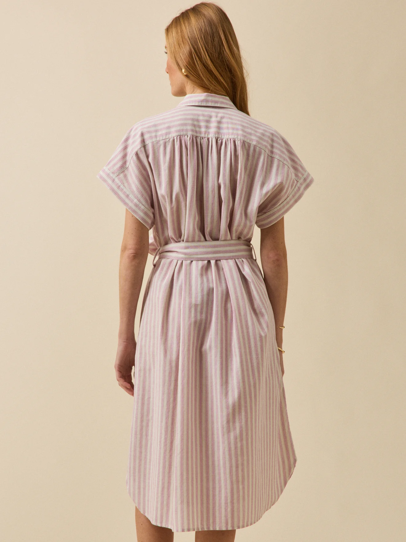 Ärmelloses Ärmelkleid aus gestreifter Baumwolle - Image 2