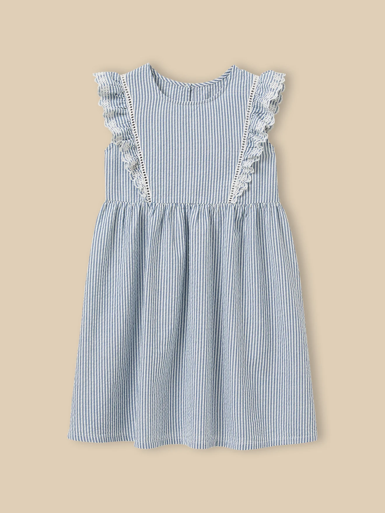 Mädchenkleid aus Seersucker mit Streifenmuster - Image 5