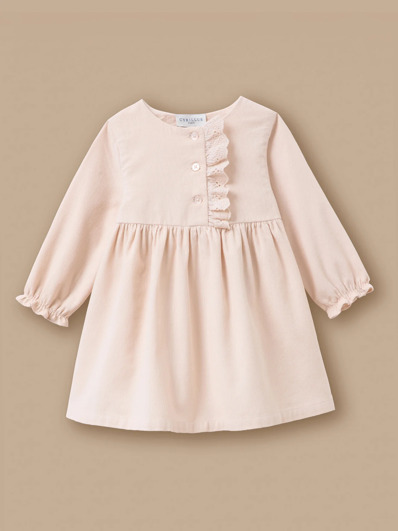 Kleid aus Cord und Stickerei, Baby