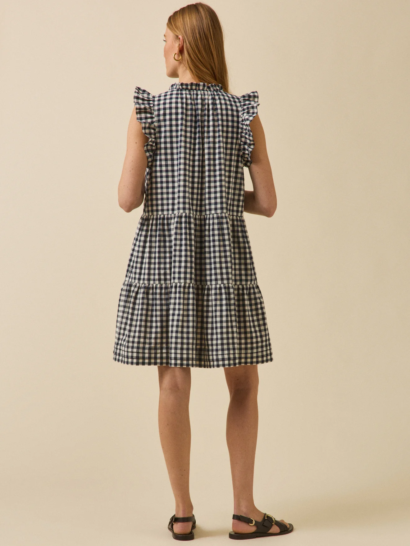 Damenkleid mit Volants an den Ärmeln, Vichy-Karos - Image 2