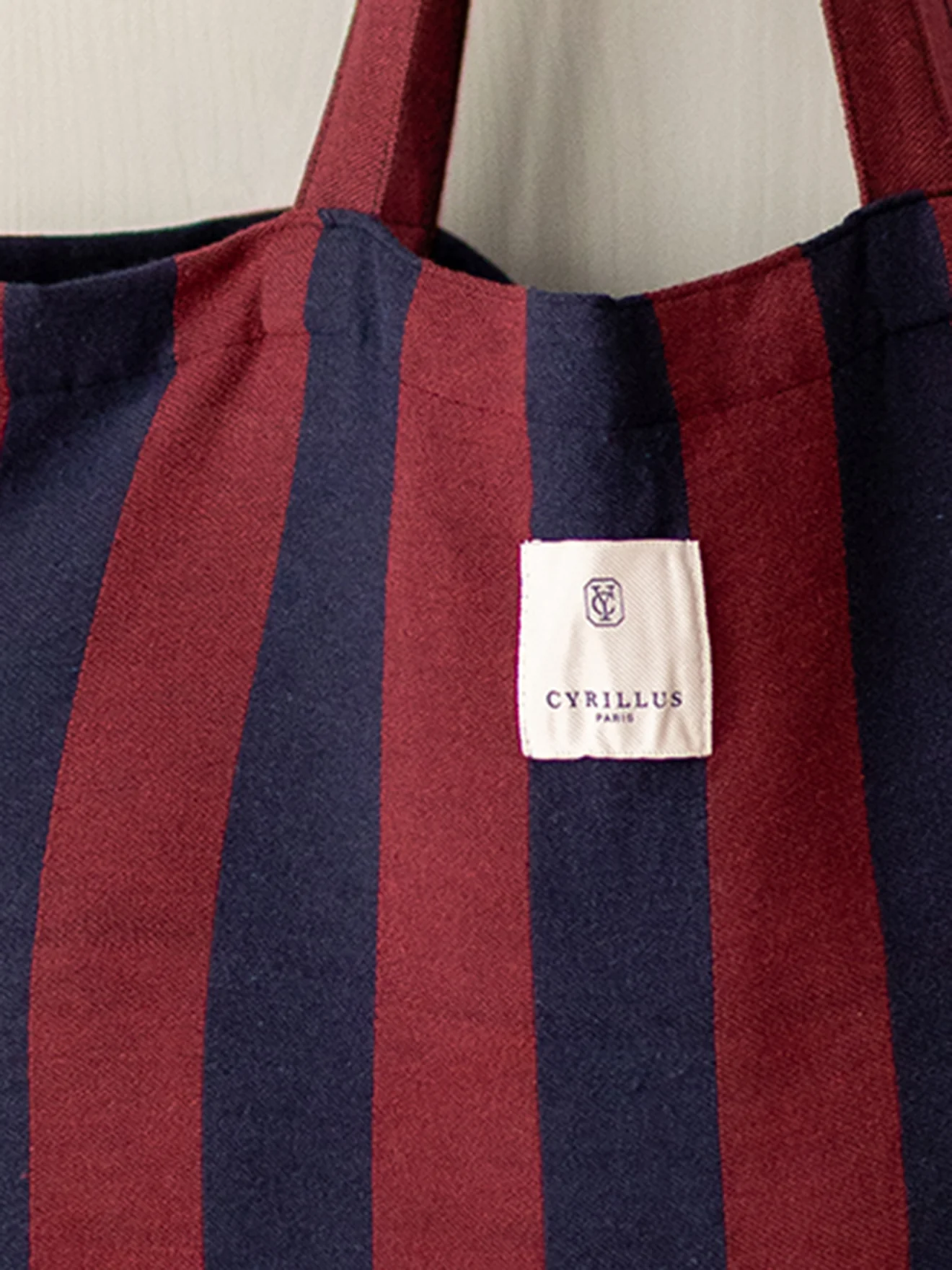SAC Sac fourre tout RAYURE MARINE/BORDEAUX - Image 3