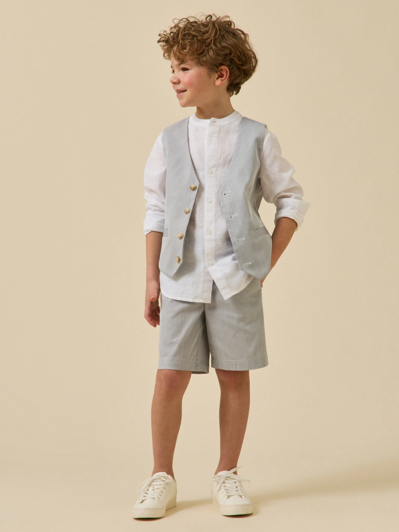 Jungen-Bermude mit Streifen – Kollektion für Festtage und Hochzeiten - Image 4