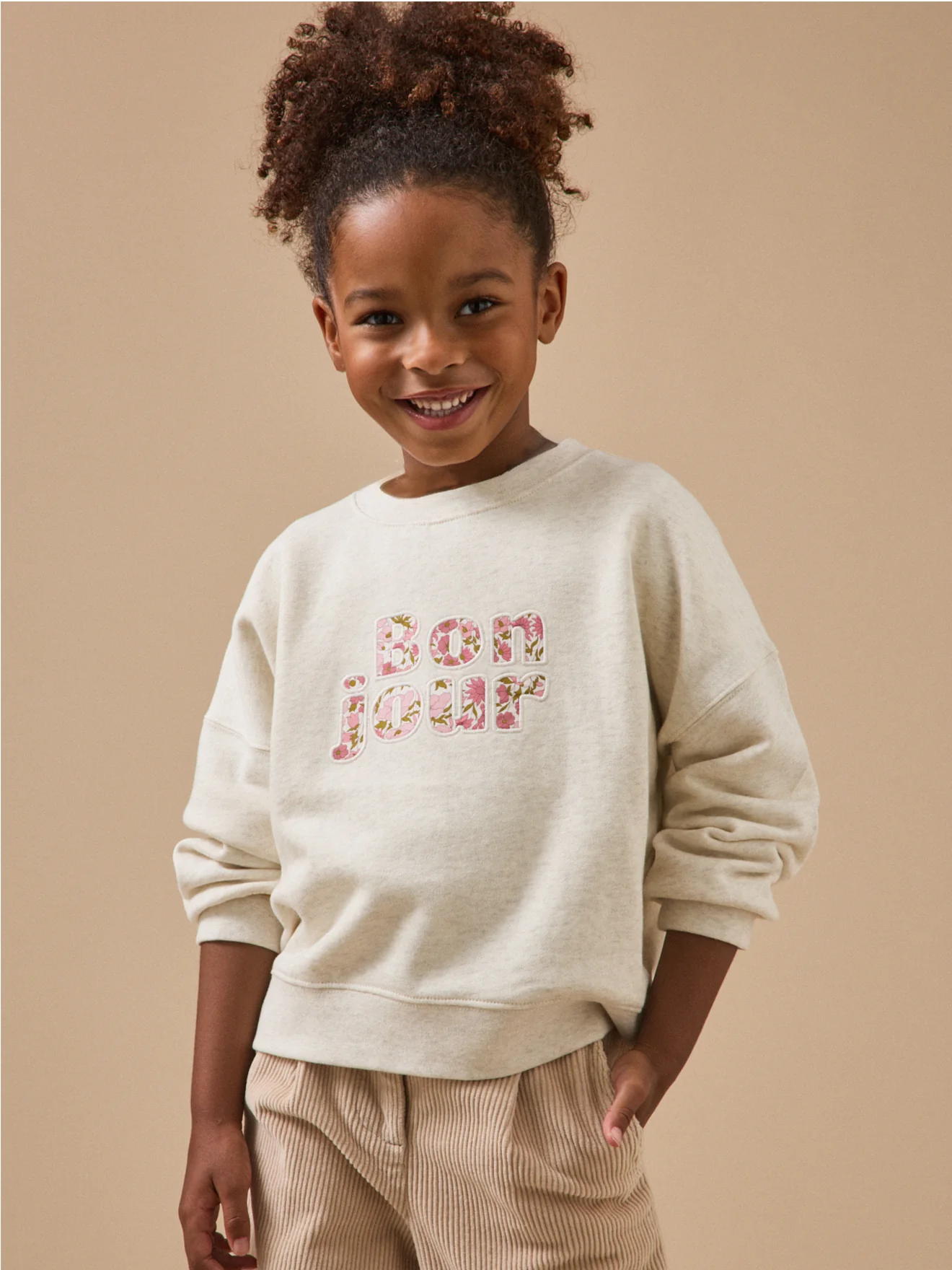 Mädchen-Sweatshirt mit Schriftzug – Bio-Baumwolle