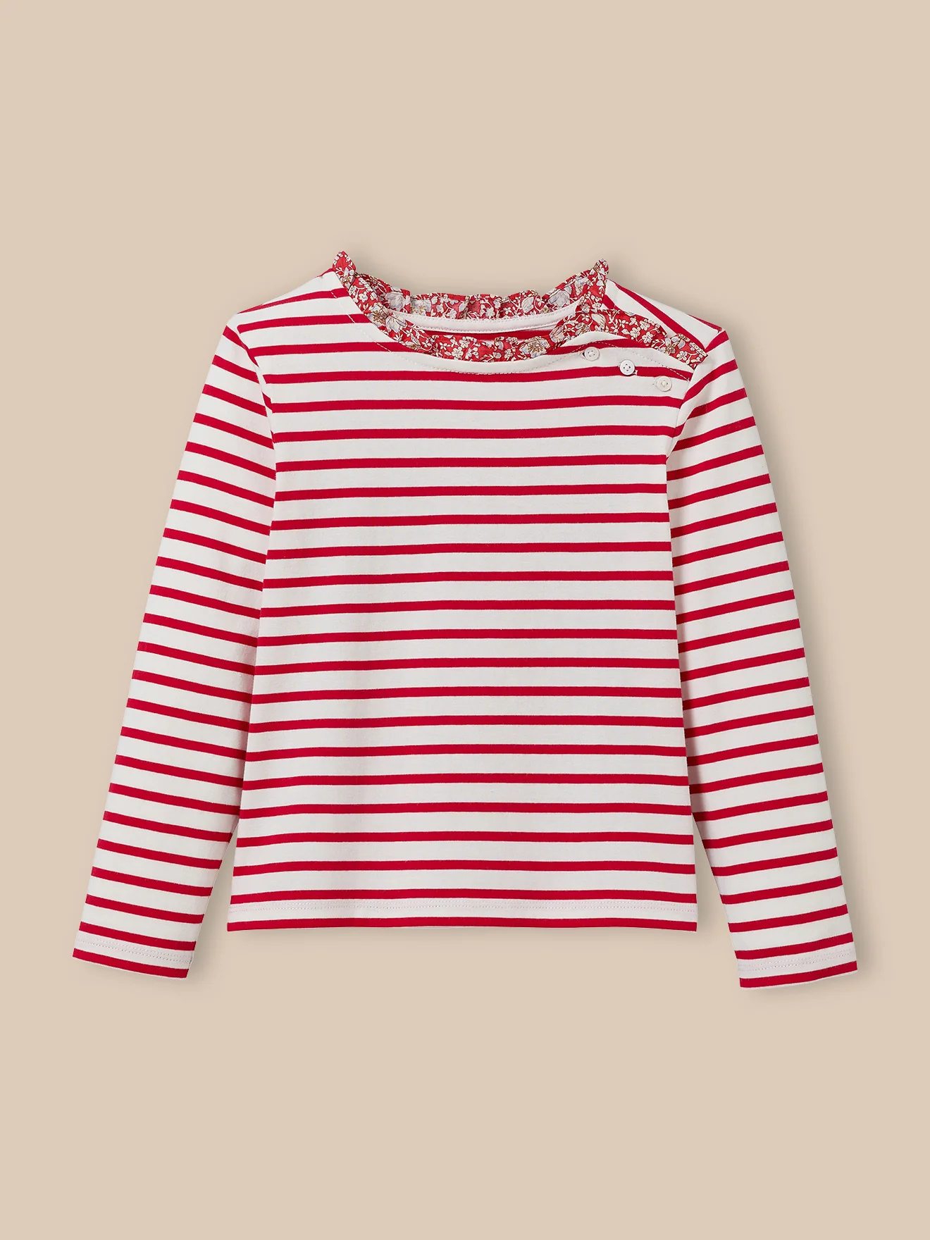 Mädchen-Shirt im Marinelook mit Liberty®-Stoff – Bio-Baumwolle