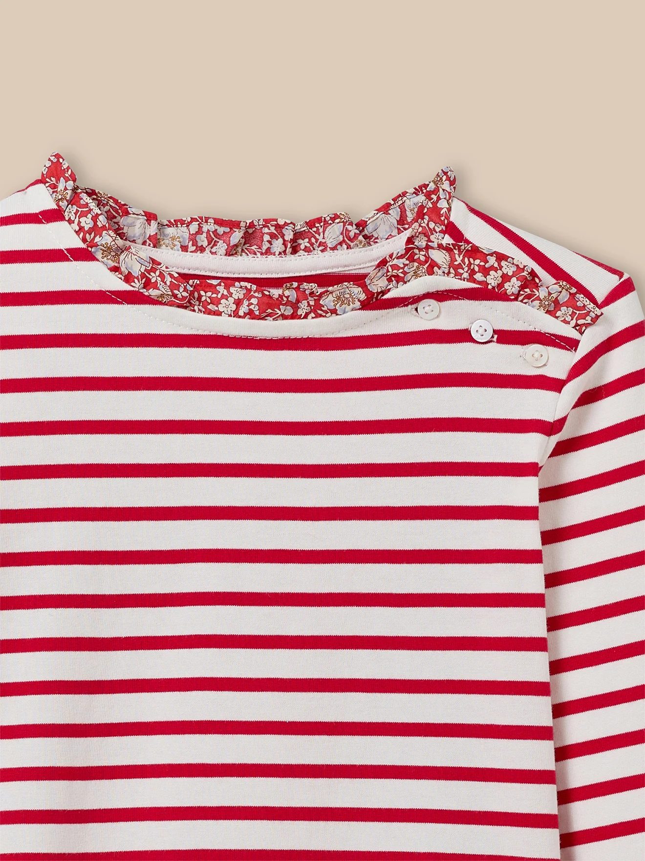 Mädchen-Shirt im Marinelook mit Liberty®-Stoff – Bio-Baumwolle - Image 3