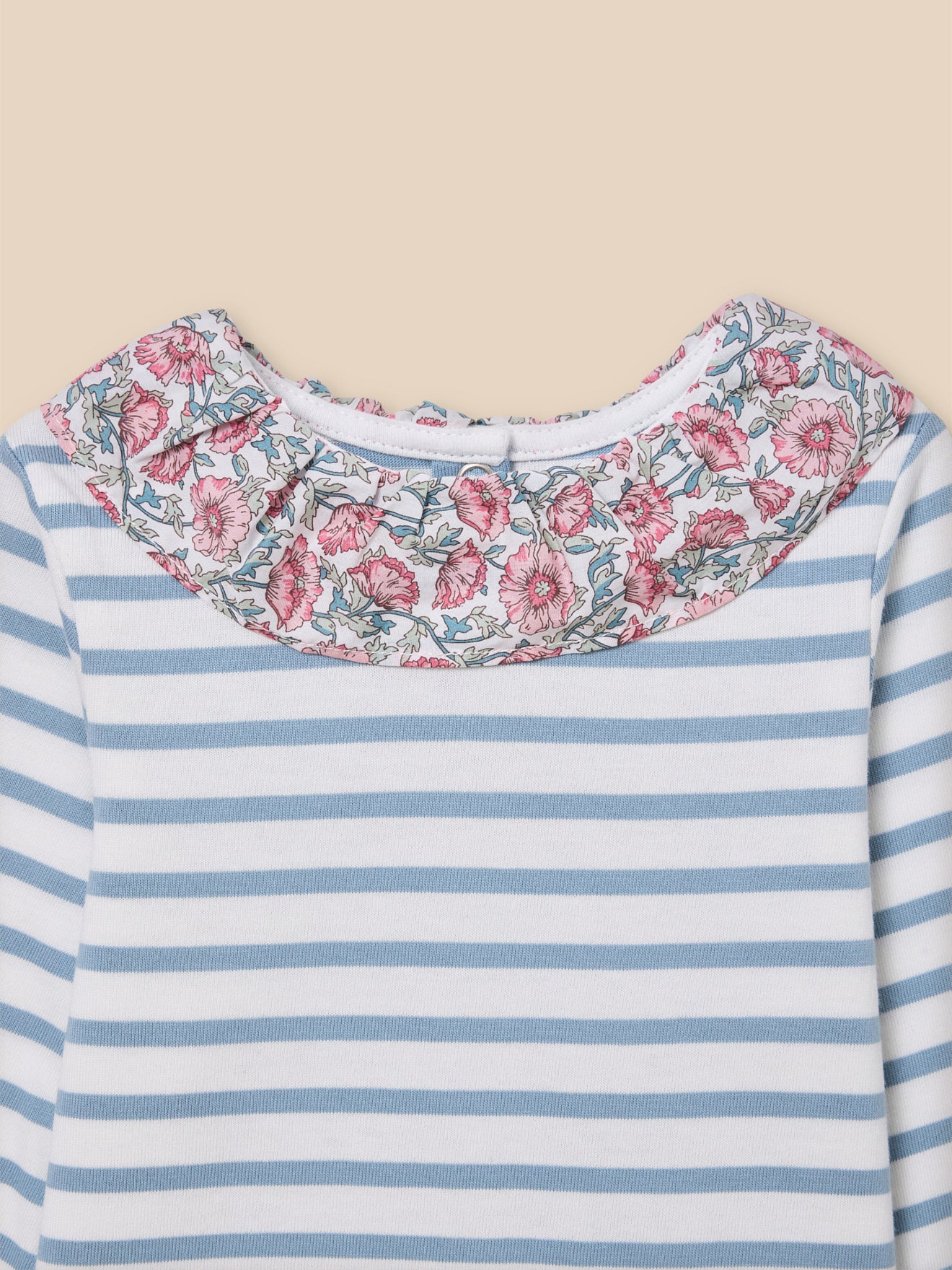 T-Shirt mit Kragen aus Liberty-Stoff, Baby - Image 3