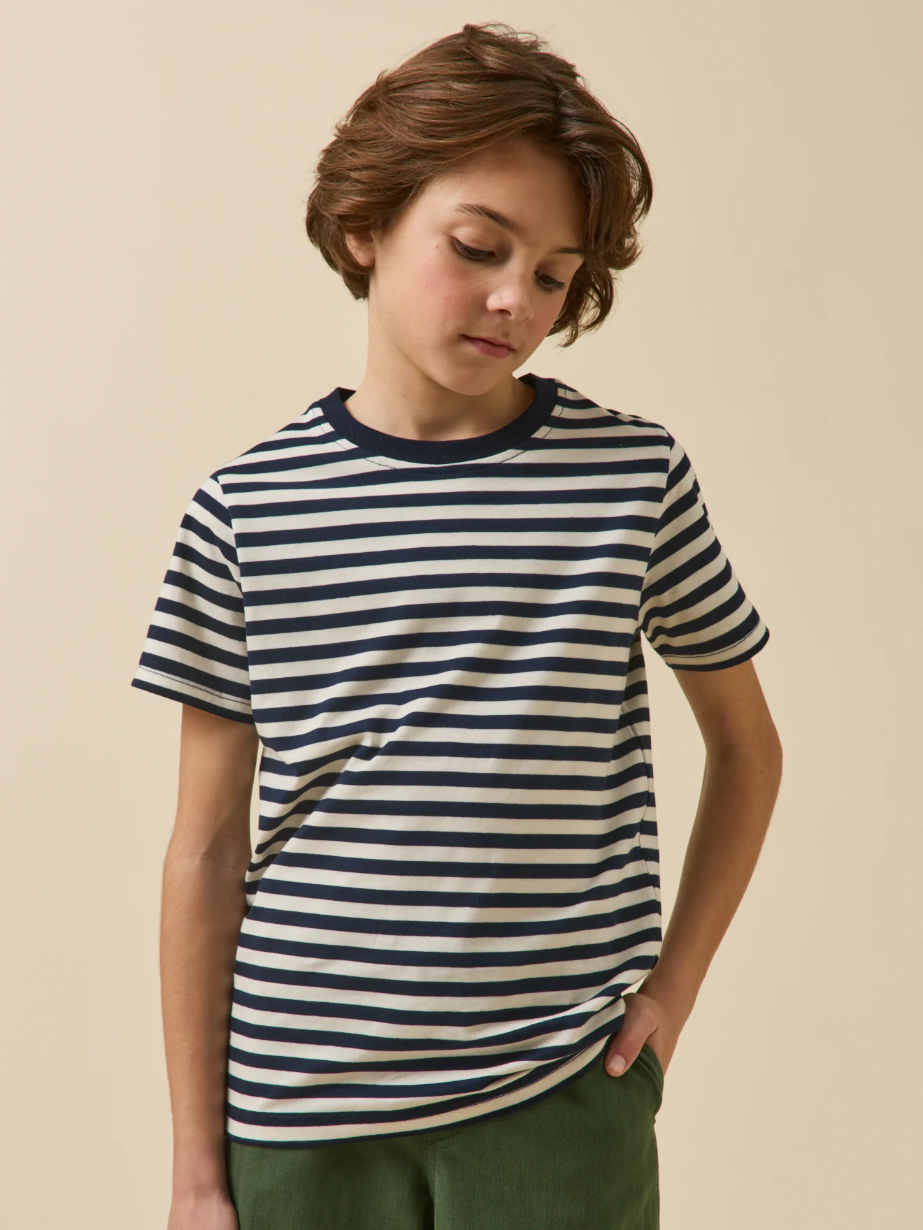 Jungen T-Shirt mit Streifen – Bio-Baumwolle