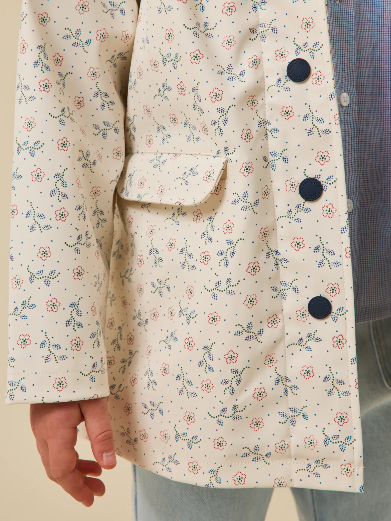 Mädchen-Regenjacke mit Kapuze – « Lily »-Print - Image 4